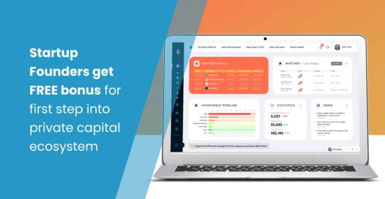 Startup Founders get FREE bonus for first step into private capital ecosystem